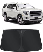 TINGLU Sun Shade for GMC Yukon XL/Chevrolet Suburban 2021-2024 2025 Accessories Windshield Sun Shade Window Shade UV Rays Protection Sun Visor Cover with Steering Wheel Sunshade Storage Bag