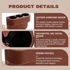 Car Cup Holder, PU Leather Auto Front Seat Organizer, Multifunctional Cup Drink Holders, Gap Filler Storage Box Coin Bucket Console Side Pocket Cell Mobile Phone Holder (Brown)