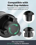 Basix by iOttie Adjustable Dual Cup Holder for Car with Expandable Base, Oversized Main Compartment, Removable Second Cup or Phone Holder Attachment, Fits Most Vehicles
