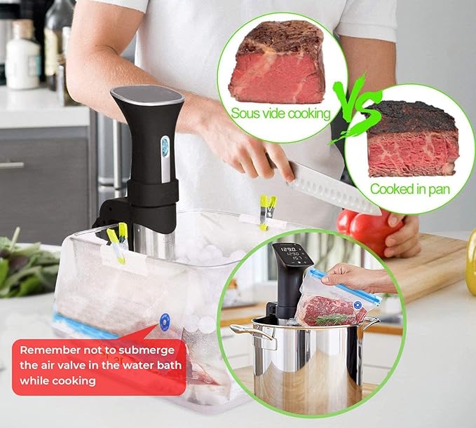 Sous Vide Bags Reusable 27Pcs, BPA Free Food Vacuum Sealer Bag, Food Storage Bag, Vacuum Zipper Bags for Sous Vide Cooking - 