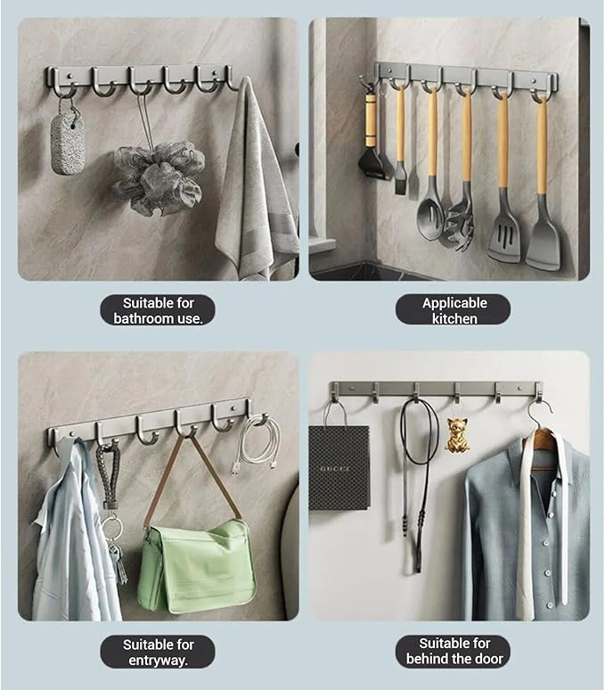 Enhanced Version Wall Mount Coat Rack with 4-8 Hooks – Versatile Wall Organizer for Coats, Hats, Towels, Bags – Durable Wall 