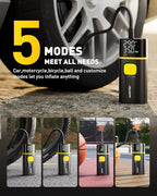 AUXITO AS1 PRO Tire Inflator Portable Air Compressor - 150PSI Dual Cylinder 7800 mAh & 12V DC, Bike Pump Air Pump for SUV, Truck, Bike, Motorcycle with Digital Tire Pressure Gauge, Car Gifts for Men