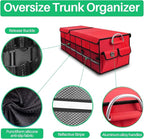 Big Car Trunk Organizer, Cargo Organizer SUV Trunk Storage Non Slip Bottom Waterproof Collapsible Durable Multi Compartments-(