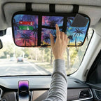 Palm Tree Car Sun Visor Organizer with Card Holder Car Sun Visor Storage Bag Hook LoopEasy Installation Universal Fit for Most Cars SUV