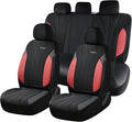 Coverado Seat Covers Full Set, Automotive Car Seat Protectors 5 Seats, Red Driver Protectors Universal Fit for SUVs, Trucks, 