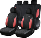 Coverado Seat Covers Full Set, Automotive Car Seat Protectors 5 Seats, Red Driver Protectors Universal Fit for SUVs, Trucks, 
