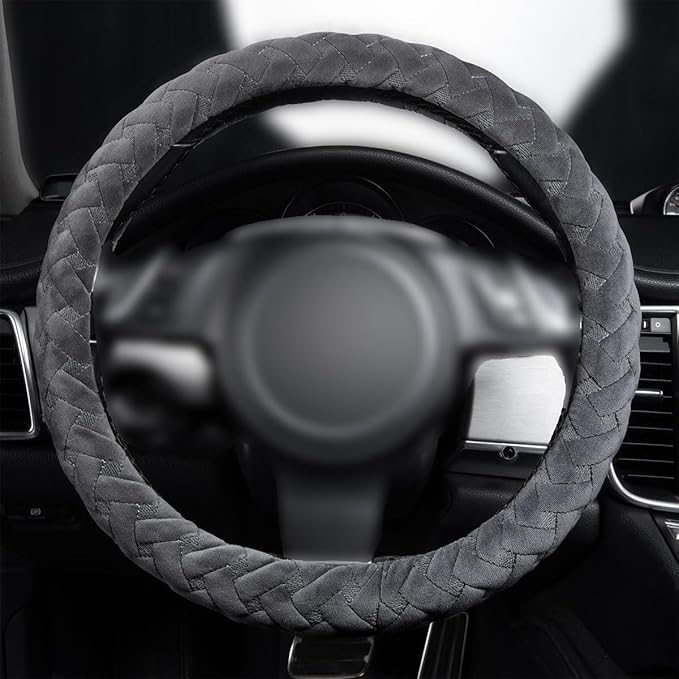 Flying Banner car Steering Wheel Cover Massage Velvet Warm Universal Size 15 inches SUV Truck Anti Slip Odorless Summer Winte