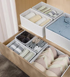 Fordonral 12 Pack Drawer Organizer Clothes, Foldable Fabric Dresser Organizer Closet Organizers and Storage Box for Underwear