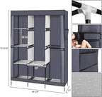 71" Portable Closet Storage Organizer Wardrobe Clothes Rack,Covered Garment Rack,Steel Tube Clothes Storage Organizer,Freesta