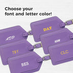 Personalized Monogrammed Leather Luggage Tags - 2 Pack