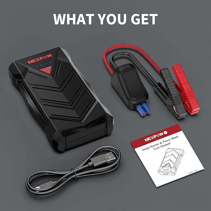 NEXPOW Battery Jumper Starter Portable12V Car Battery Jump Starter Power Pack with USB Quick Charge (Up to 7L Gas or 5.5L