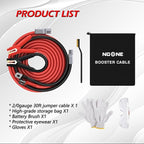 NOONE 2/0 Gauge 30FT Heavy Duty Jumper Cables for Car Battery, 1500A Quick Connect Automotive Booster Cables for SUVs & Trucks, Includes Carry Bag, Gloves, Brush & Goggles