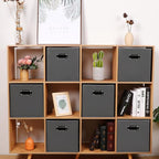 Fabric storage bins Cubes, Fabric Cube Organizer with Handle, Foldable Cube Bins for Cloth or Accessary Storage, 11x11x11, Se