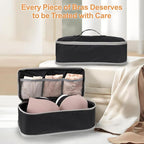 Cambond Travel Underwear Organizer Bag - 4-in-1 Soft Double Layer Bra Travel Bag, Portable Expandable Compression Packing Org