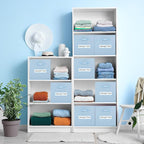 artsdi 11x11 storage cube bins (Set of 10) Foldable Fabric storage cubes with 10 Labels Window Cards & a Pen,11 inch cube sto