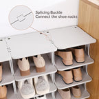 HAIXIN Shoe Rack for Closet - Stackable Shoe Organizer for Closet, Space-Saving Narrow Shoe Rack for Front Door Entrance, Gre