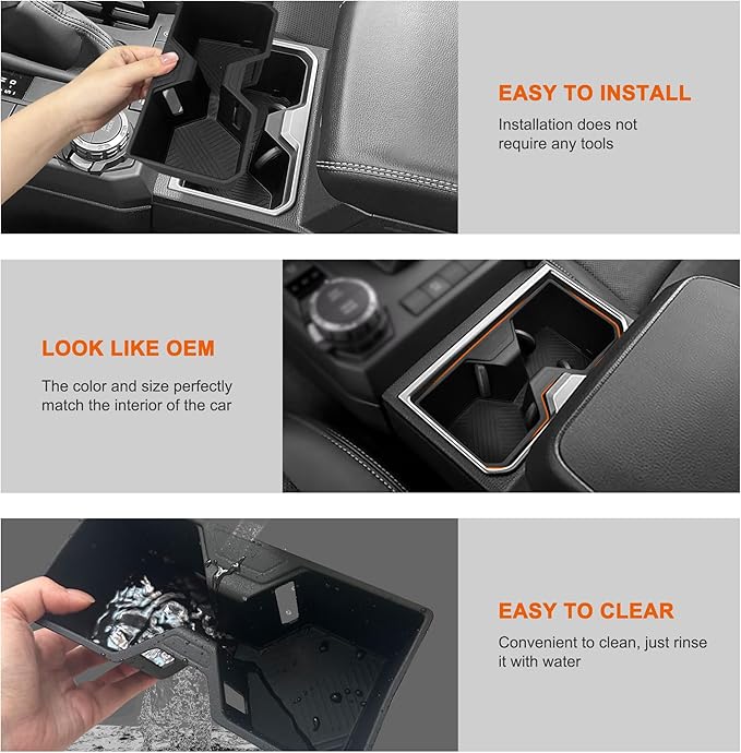 Cup Holder Inserts for 2025 2026 Toyota 4Runner Accessories, Non-Slip TPE Center Console Cup Holder Protector to Prevent Spills & Scratches for 4Runner Interior Accessories