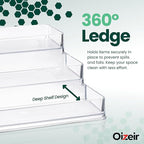 Oizeir Clear Spice Rack (2-Pack) – 3-Tier Acrylic Organizer for Cabinet – Deep Spice Shelf – 10.4 x 9.6 x 4 Inches – Holds Se