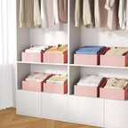DIMJ Closet Storage Bins 10 Pack - Fabric Storage Baskets for Shelves, Collapsible Clothes Organizer with Handles, Trapezoid 