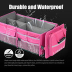 LIBZAKI Oversize 4 in 1 Car Trunk Storage Organizer, Multi Compartment Collapsible Trunk Storage Box with Cooler Bag for Car