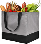 Canvas Reusable Grocery Bags Heavy Duty, 8.3 gal Foldable Large Tote Bag with Handles, Holds 60 lbs Canvas Shopping Bags, 1 Pack