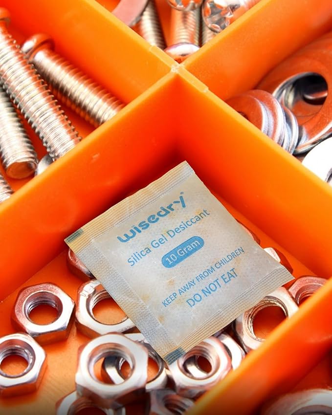 wisedry 10 Gram [30 Packs] Silica Gel Desiccant Packets Reusable for Moisture with Color Indicating Rechargeable Small