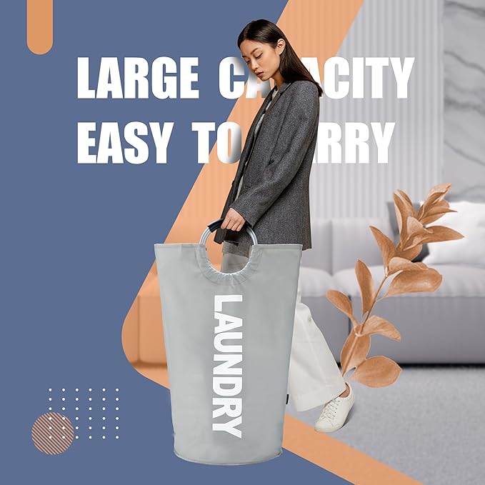 Caroeas 90L Laundry Basket (13 Colors), Waterproof Laundry Hamper, Laundry Bag with Padded Handles, Clothes Hamper, Collapsib