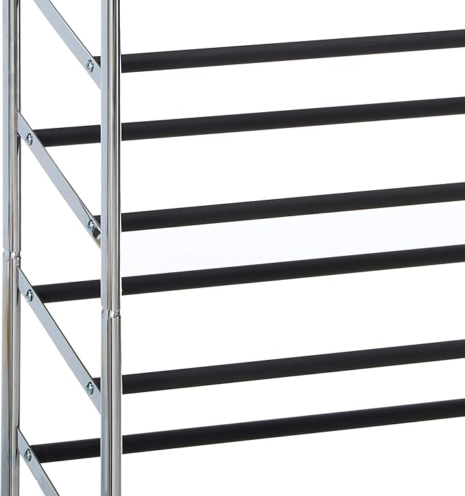 Whitmor 10 Tier Shoe Tower, 50 Pair, Chrome