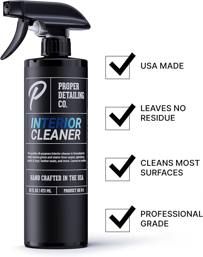 Professional Car Interior Cleaner for Fabric & Leather Seats, Dashboard, Headliner & Carpet - Deep Stain Remover Foam Spray f