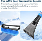 MMOBIEL Snow Brush and Ice Scraper for Car Windshield Essential Automotive Exterior Accessory, Winter Car Gadget – Detachable Universal Vehicle Snow Scraper – Durable Ergonomic Grip – Blue