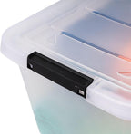 IRIS USA 6-Pack Clip Box with Latching Lids, 13 Quart Craft Storage Bins, Art & Writing Supply Containers for Home, Office & 