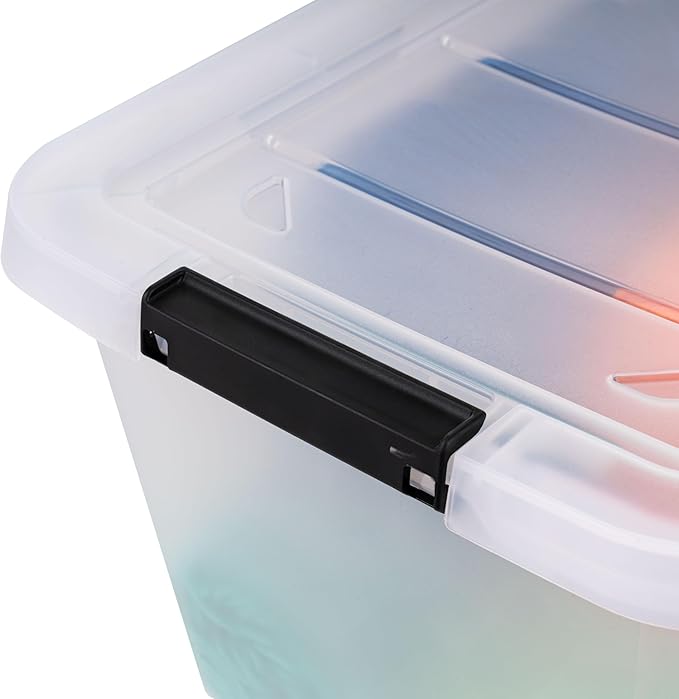 IRIS USA 6-Pack Clip Box with Latching Lids, 13 Quart Craft Storage Bins, Art & Writing Supply Containers for Home, Office & 