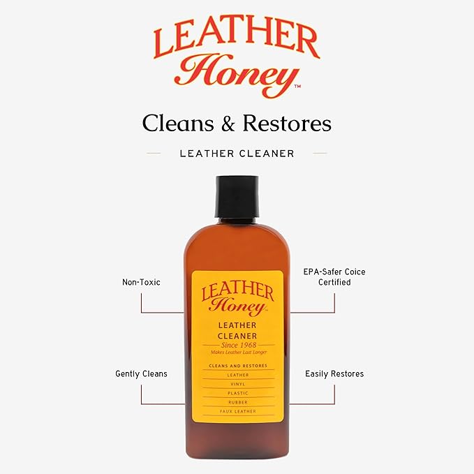Leather Honey Leather Conditioner & Cleaning Kit for use on Leather Apparel, Furniture, Auto Interiors, Shoes, Bags and Acces