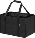 LHZK Standing Utility Tote Bag with Metal Wire Frame and the Sides Rinforced, Large Tote Bag with Handle, Reusable Grocery