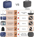 Elviros Hanging Toiletry Bag for Men Travel Essentials 3-in-1 Large Waterproof Dopp Kit PU Leather Shaving Bag with Separate 
