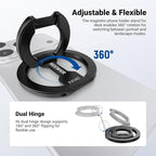 NEEWER Magnetic Phone Grip, Dual Side Magnet Cell Phone Ring Holder Stand Foldable Kickstand Portable Compatible with MagSafe iPhone Samsung Android for Car Mount Workout Gym Video Recording, PA140