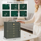 AKOZLIN Huge Jewelry Box Organizer Functional Large Leather Jewelry Storage Case for Women Girls Ring Necklace Earring Bracel