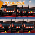 Nilight 60 Inch Emergency Strobe Light Strips with Controller, 384LED Flashing Warning Hazard Safety Rear Window Tailgate Lights for Truck Trailer Construction Plow Pickup Tow SUV Vehicles, Red White