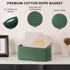 OIASKET 4 Pack Small Storage Shelf Baskets for Organizing, Mini Woven Rope Storage Bins for Towels, Cute Decorative Closet Or