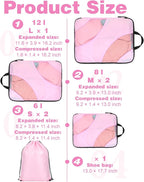 6 Pcs Set ompression Packing Cubes, Expandable Large Packing Cubes for Suitcases and Backpack, Compression Suitcase Organizer