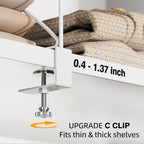 6-Piece Wire Shelf Dividers for Closet Organization, Upgraded C-Clips Adjustable Metal Shelf Dividers Suitable For Bedrooms &