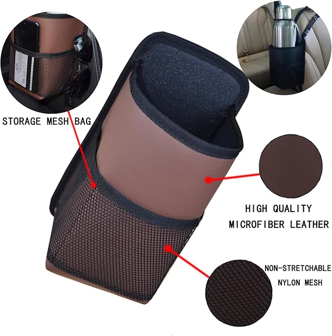 Large Car Cup Holder Expander, Fits Large 24/36/40/46oz Water Bottles, Big Drinks Holder Bag- Universal Auto Vehicle for Cars