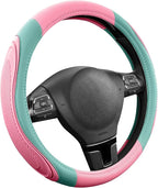 Road Comforts Car Steering Wheel Cover - Microfiber Leather Steering Wheel Wrap Sports 14.5-15 Inch Steering Wheel Cover Non-