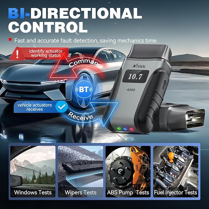 XTOOL Anyscan A30D OBD2 Scanner Diagnostic Tool - Bidirectional Scan Tool Wireless - Lifetime Updates & 19 Resets Crank Sensor
