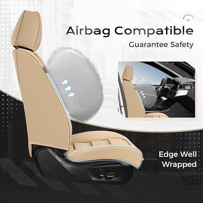 Coverado Car Seat Covers, Front Covers for Cars, Car Seat Cover Front Seats, Automotive Seat Cover, Waterproof, Leather Car S
