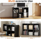 Sweetcrispy 6 Cube Storage Organizer - Open Cube Bookshelf with 3 Removable Back Panels, Display Storage Bookcase for Living 