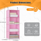 Hanging Closet Organizer, Easy Mount Foldable 4-Shelf Hanging Closet Wardrobe Storage Shelves, Clothes Handbag Shoes Accessor