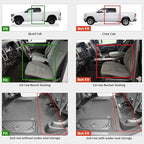 LASFIT Floor Mats for 2019-2024 Dodge Ram 1500 Quad Cab Without 2nd Row Under Seat Storage, Fit for Bench Seat & Carpet Flooring, All Weather TPE Custom Fit Car Mats Floor Liners 1st & 2nd Row, Black