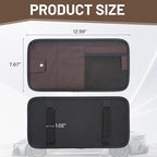 Car Visor Organizer,Premium Leather with a Hidden Zip Pocket, Sunglasses Organizer,3 Card Slots and a Stretch Mesh Pocket,Easy Installation,Compatible with Car Accessories for Vehicle, SUV, Truck