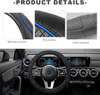 Car Steering Wheel Cover, 15 Inch Anti-Slip Breathable Leather Auto Steering Wheel Protector, Full Surround Soft Steering Whe